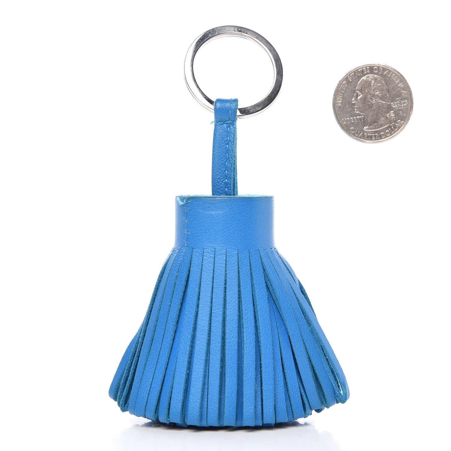 Lambskin Carmen Tassel Key Holder Bleu Zanzibar