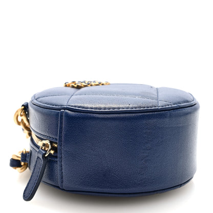 Chanel Lambskin Quilted Chanel 19 Round Clutch With Chain  Navy 4 of 10