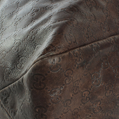 Gucci Guccissima Large Horsebit Chain Hobo Chocolate Brown 5 of 9