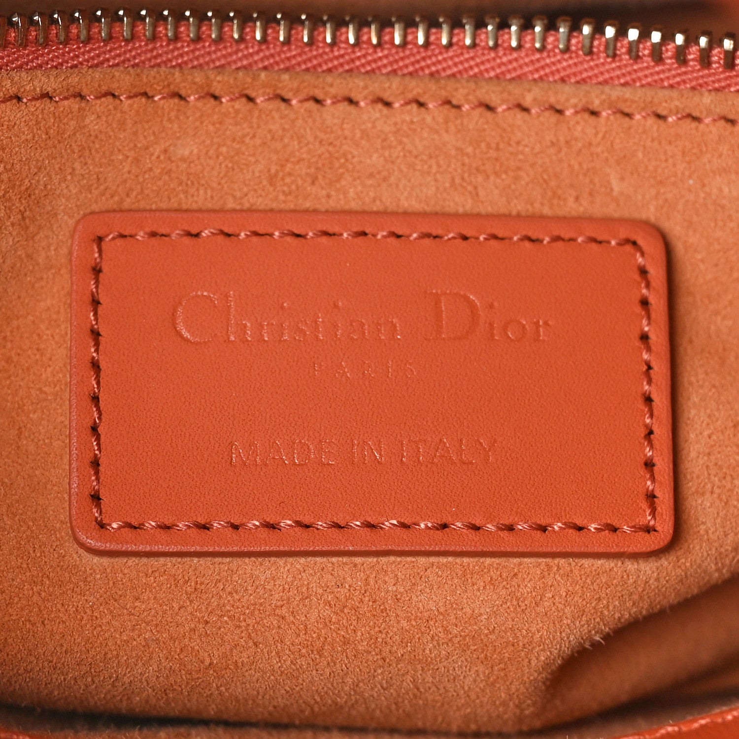 Christian Dior Ultra Matte Calfskin Cannage Mini Lady Dior Orange 6 of 10