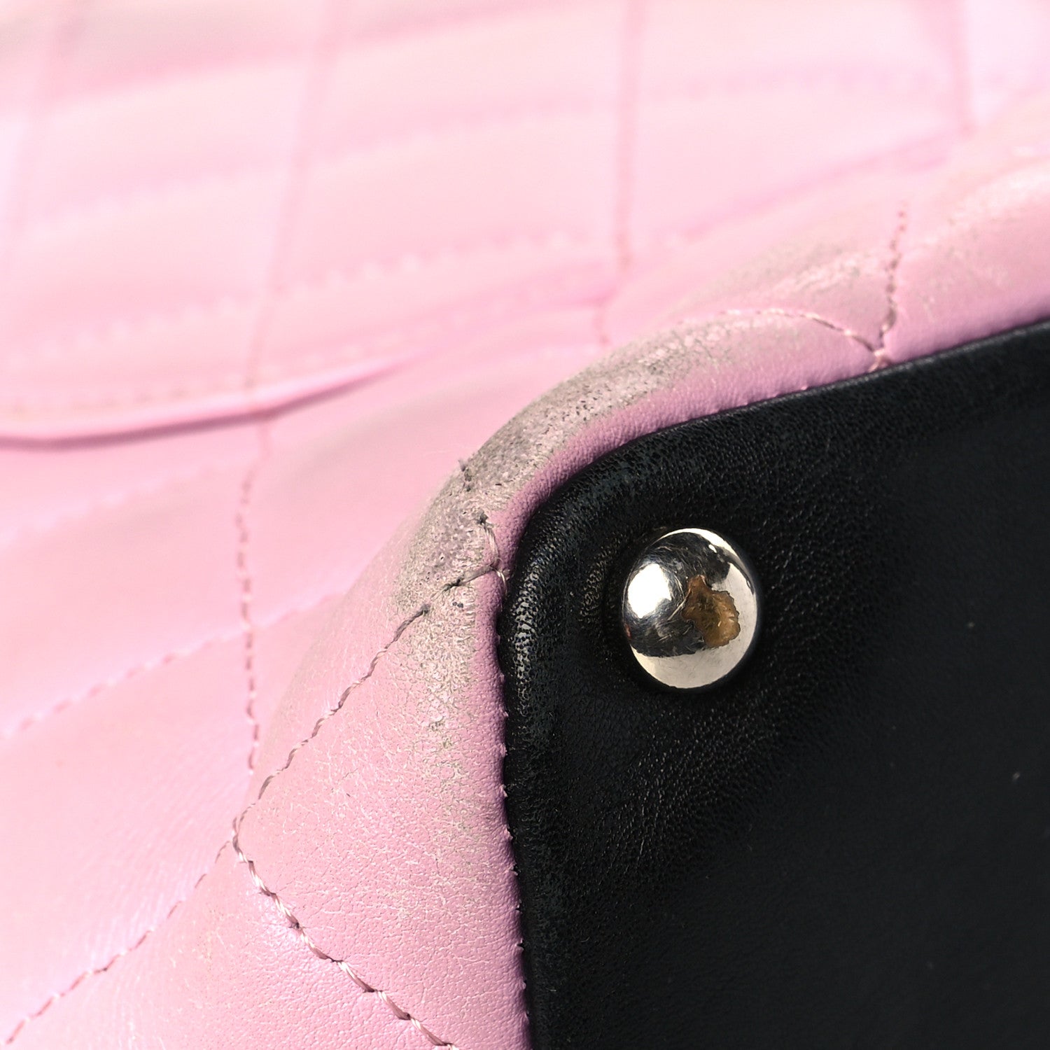 Chanel Calfskin Quilted Medium Cambon Tote Pink Black 11 of 16