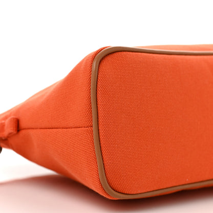 Hermes Cotton Canvas Mini Bolide Travel Cosmetic Pouch Feu 8 of 9