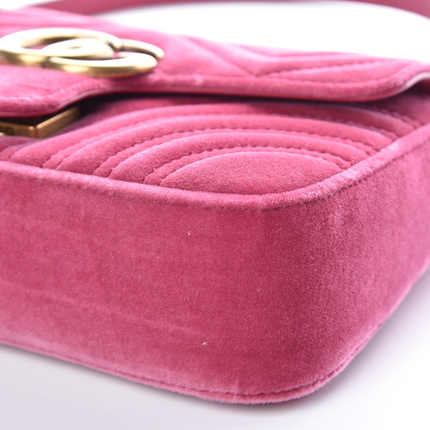 Velvet Matelasse Mini GG Marmont Shoulder Bag Light Raspberry Rose