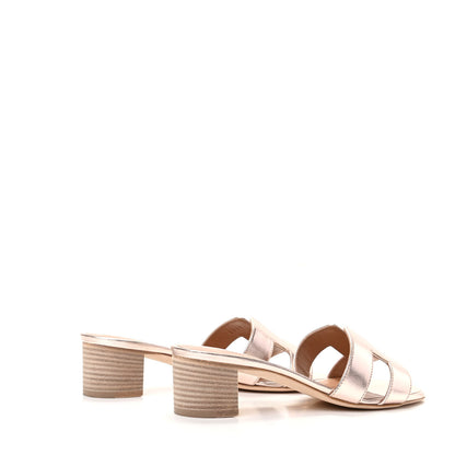 Hermes Metallic Nappa Oasis Sandals 35.5 Rose Dore 4 of 7
