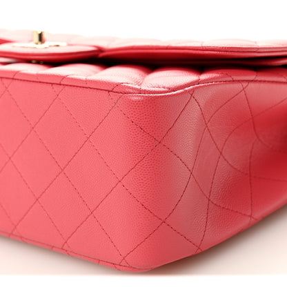 Chanel Caviar Quilted Jumbo Double Flap Dark Pink 10 of 10