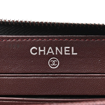 Chanel Lambskin Quilted Medium Zip Around Wallet Black 6 of 10