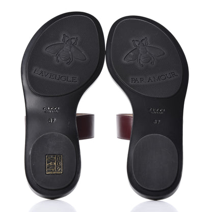 Gucci Calfskin GG Marmont Thong Sandals 37 Vintage Bordeaux 8 of 9