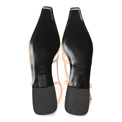 Gucci Suede Mesh Crystal GG Monogram Slingback Ballet Flats 36.5 Light Powder Skin Rose 6 of 9