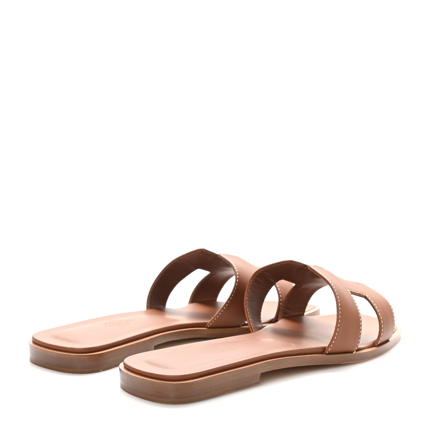 Hermes Box Calfskin Oran Sandals 37 Gold 5 of 10