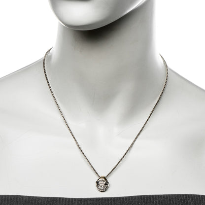 David Yurman Sterling Silver 18K yellow Gold Diamond Acorn Necklace 2 of 5