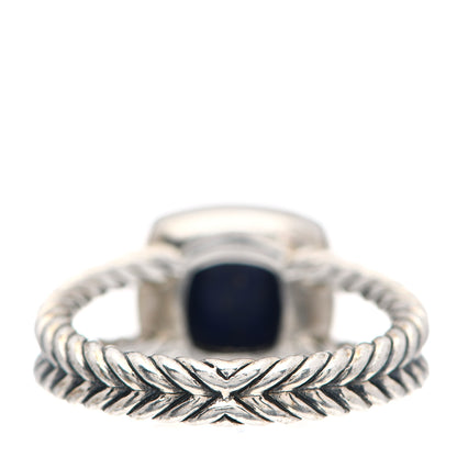 David Yurman Sterling Silver Diamond Lapis Lazuli 7mm Petite Albion Ring 54 7 3 of 4