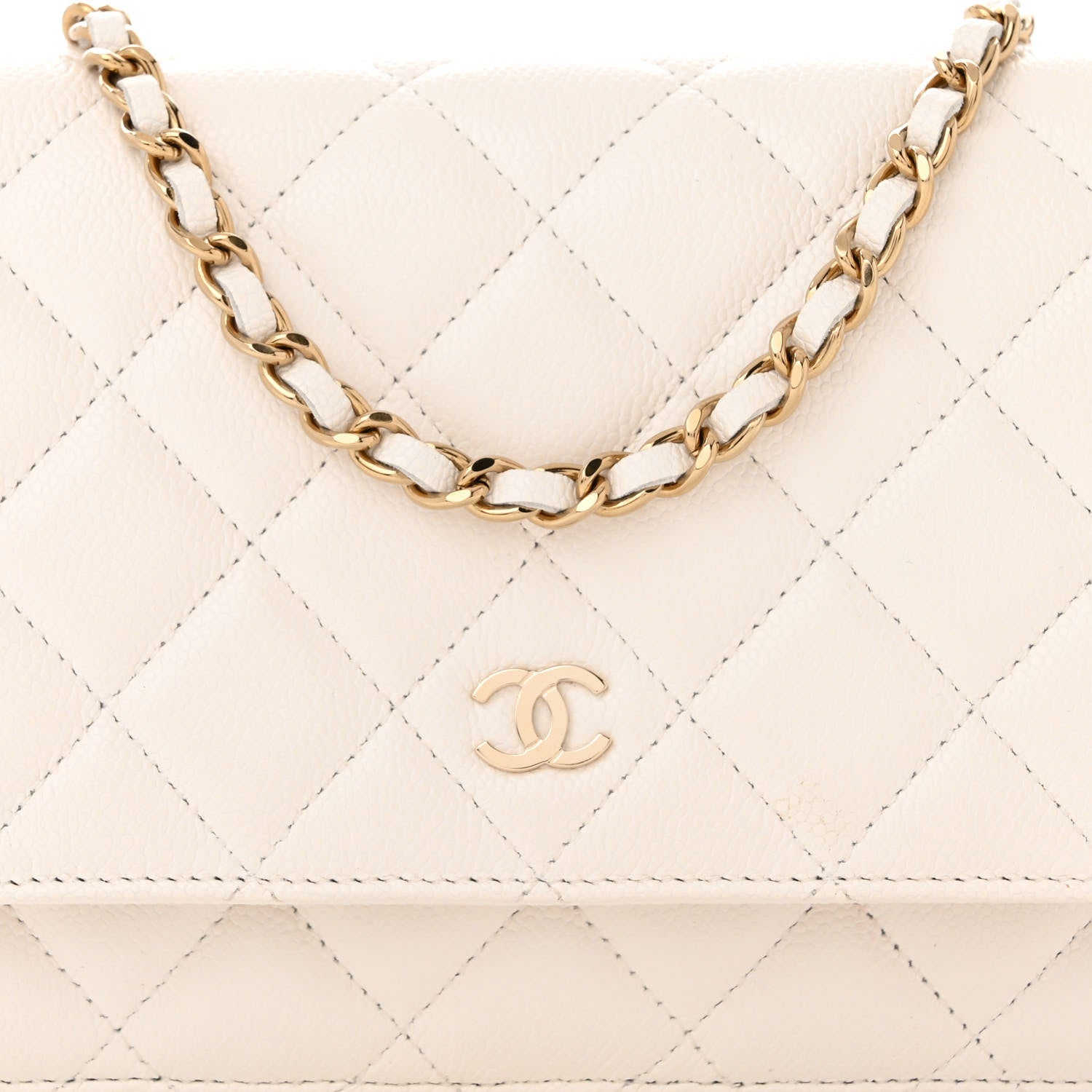 Chanel Caviar Quilted Wallet on Chain WOC White 9 of 12