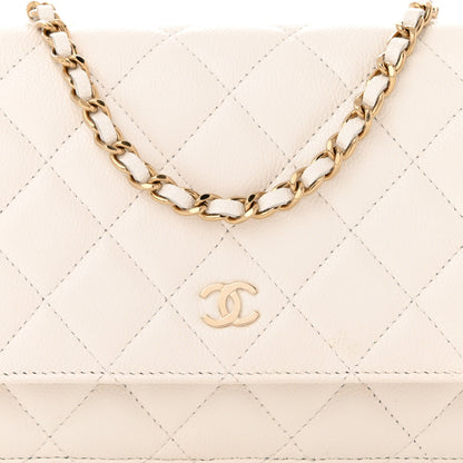 Chanel Caviar Quilted Wallet on Chain WOC White 9 of 12