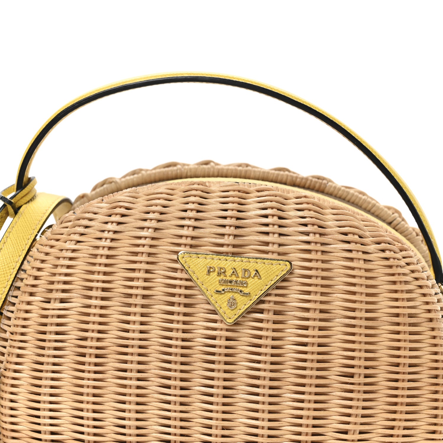 Prada Wicker Saffiano Midolino Odette Top Handle Bag Naturale Sol 9 of 11