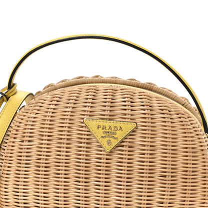 Prada Wicker Saffiano Midolino Odette Top Handle Bag Naturale Sol 9 of 11