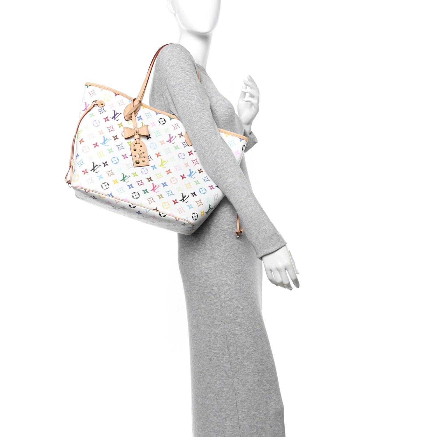 Louis Vuitton LV X TM Monogram Multicolor Neverfull MM White 2 of 11