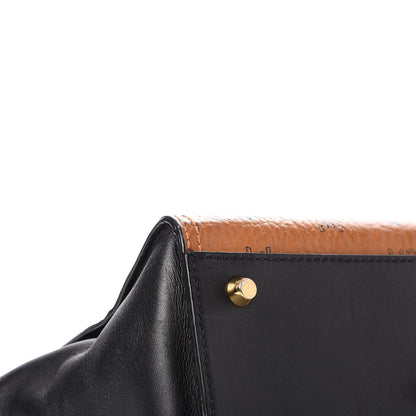 MCM Visetos Small Kathy Double Zip Tote Cognac Black 19 of 19