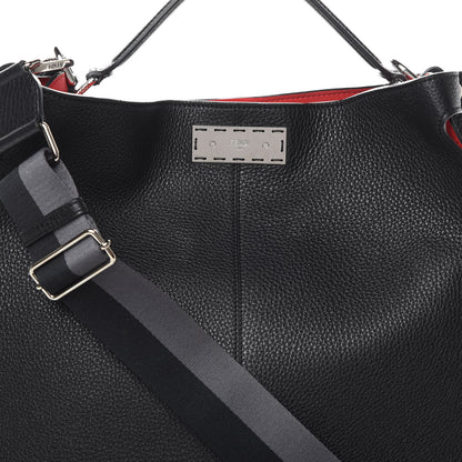 Fendi Cuoio Romano Fabric Marlon Vitello Century Peekaboo X-Lite Fit Black Rosso White Ice 8 of 11