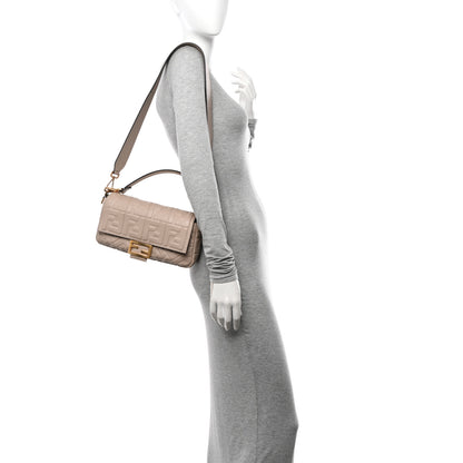 Fendi Nappa FF 1974 Embossed Baguette Camelia 2 of 13