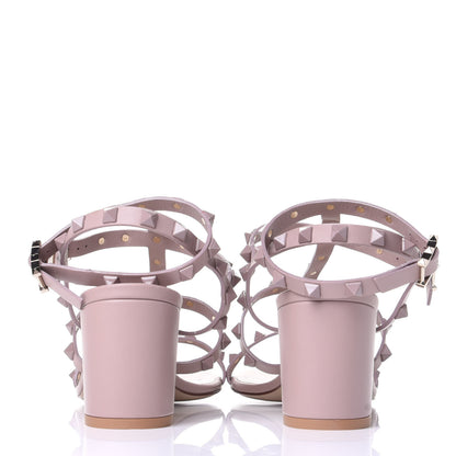 Valentino Garavani Calfskin Rockstud 60mm City Sandals 40.5 Water Rose 6 of 12