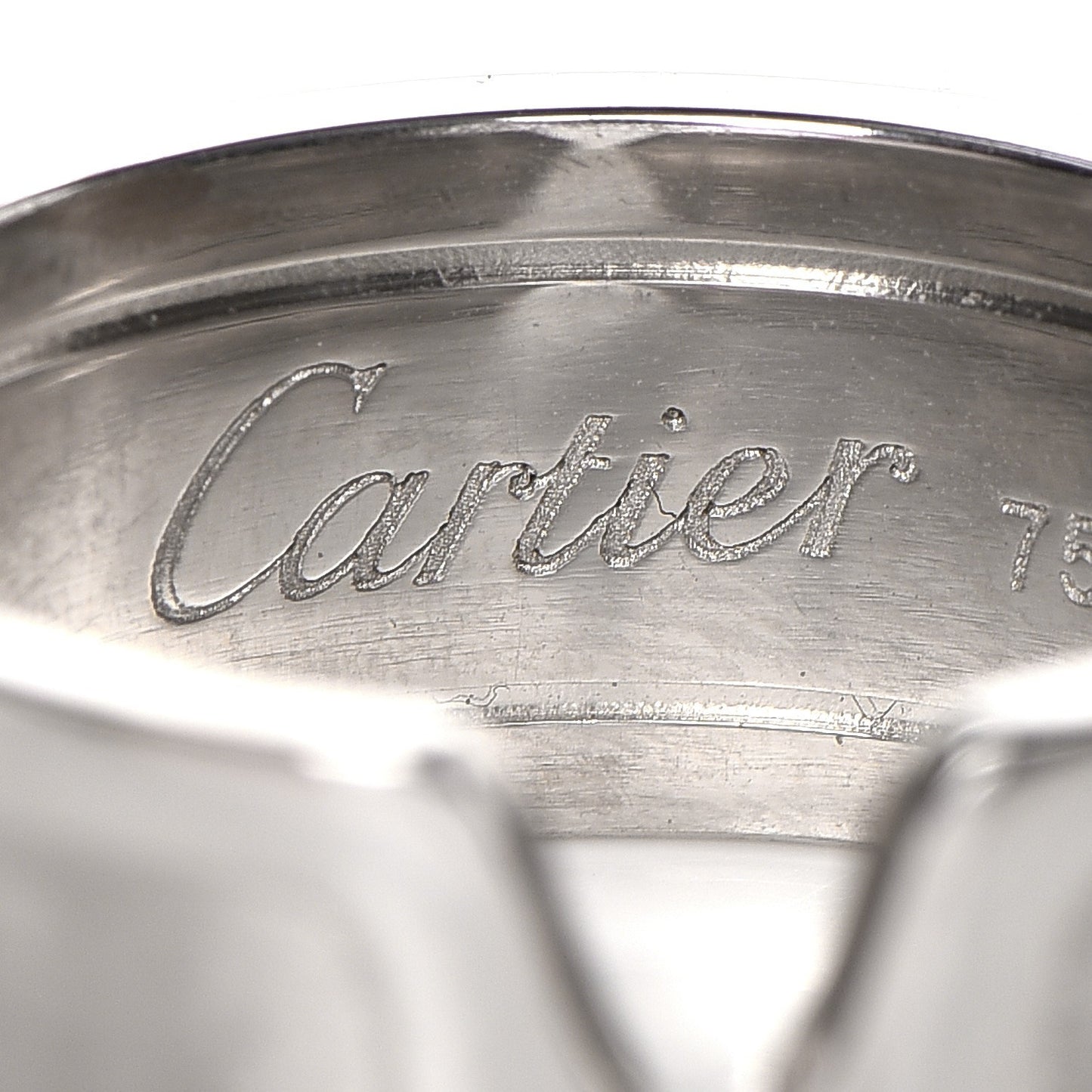 18K White Gold 10mm Logo De Ring 60 9.5