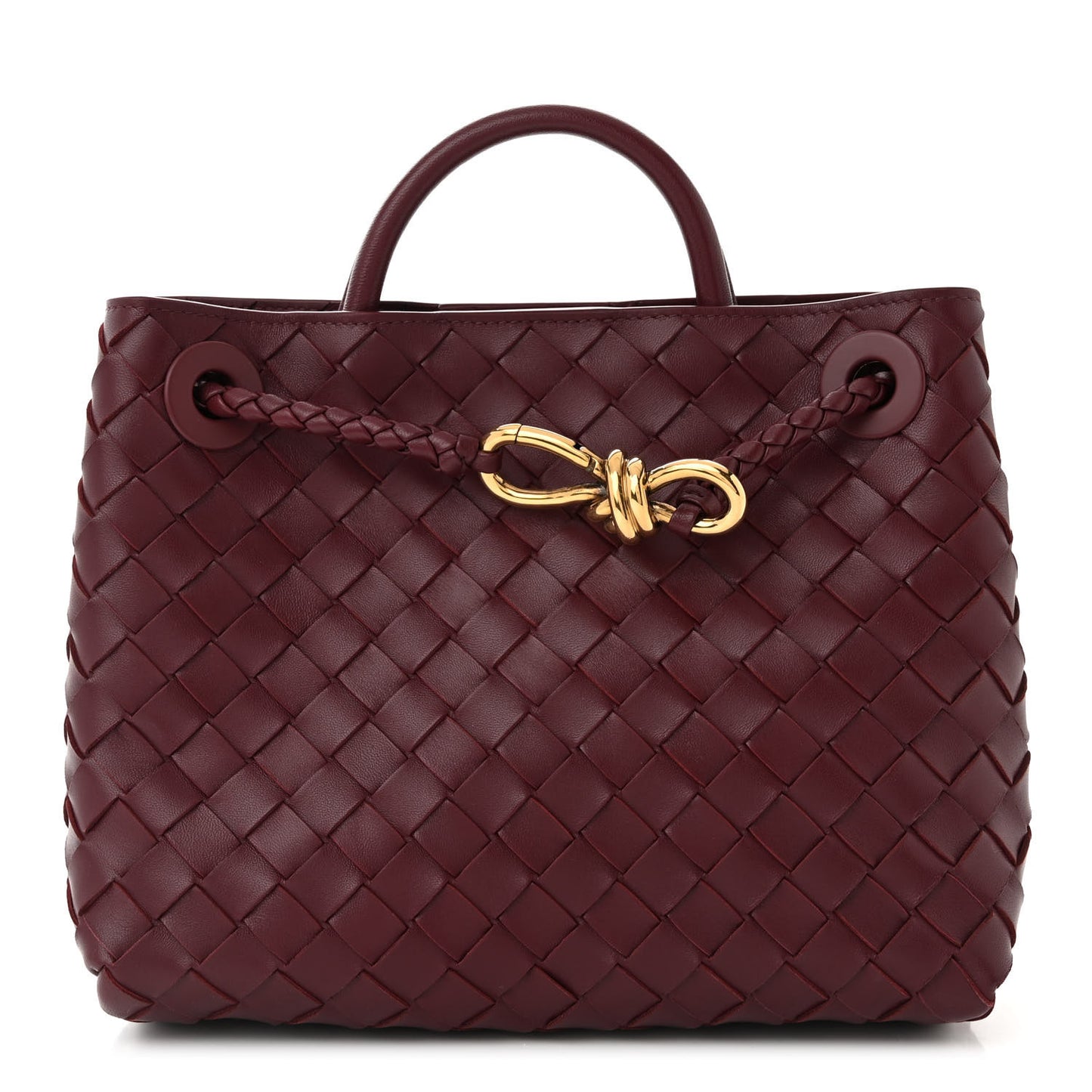 Nappa Intrecciato Small Andiamo Shoulder Bag Barolo