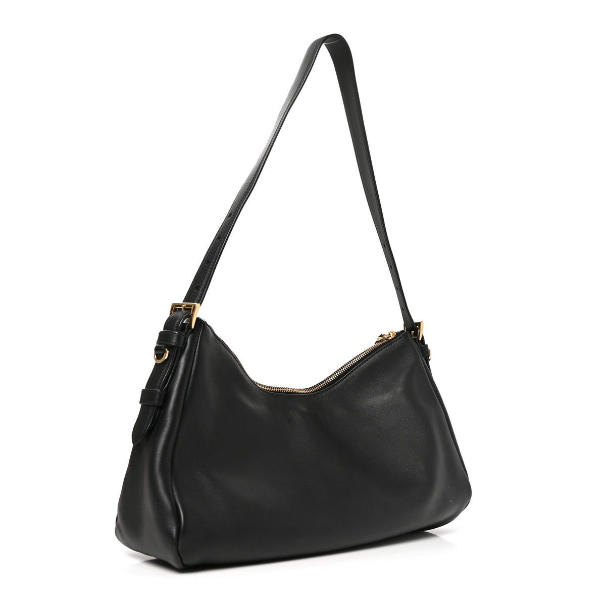 Soft Calfskin Large Aimée Shoulder Bag Black
