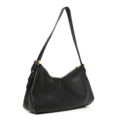 Prada Soft Calfskin Large Aimée Shoulder Bag Black 3 of 9