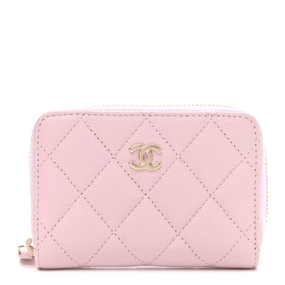 Chanel Caviar Quilted Zip Coin Purse Light Pink 1 of 8