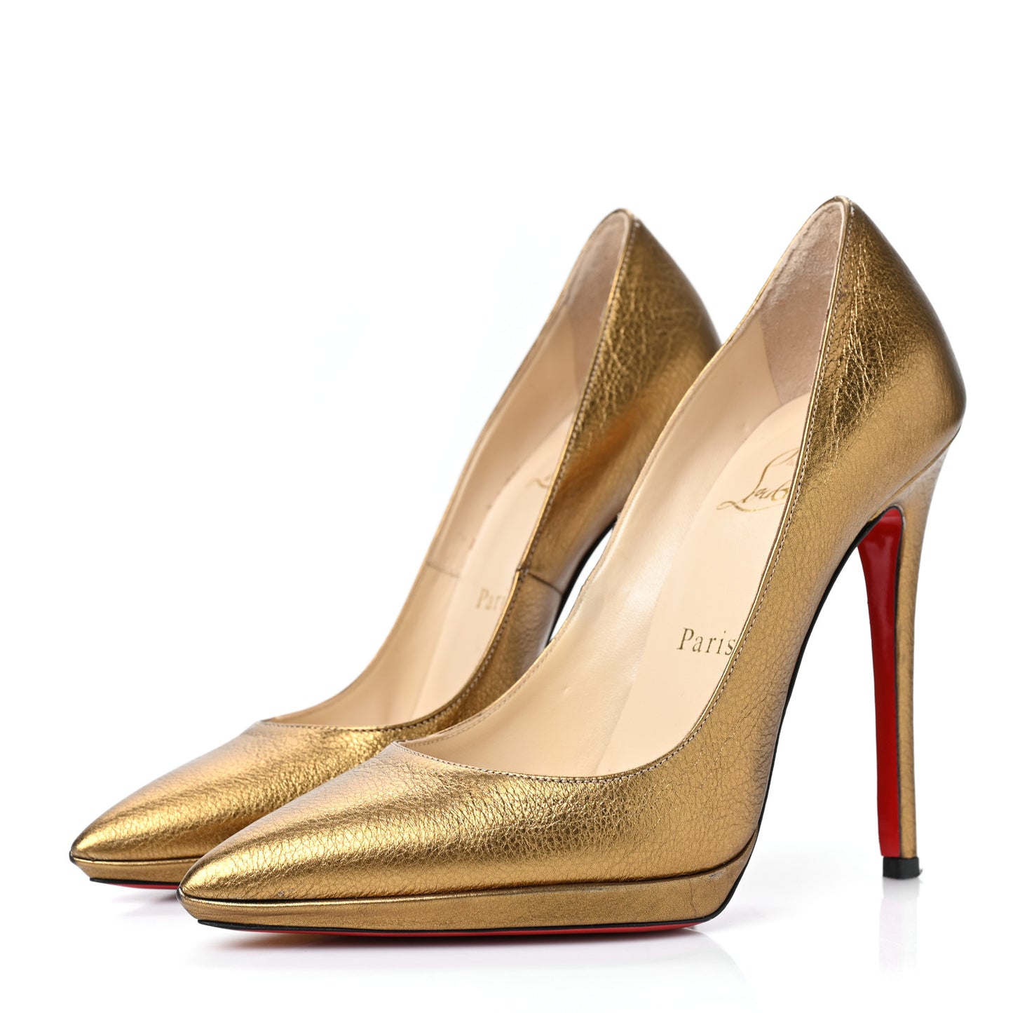 Metallic Nappa Pigalle Plato 120 Pumps 38 Gold