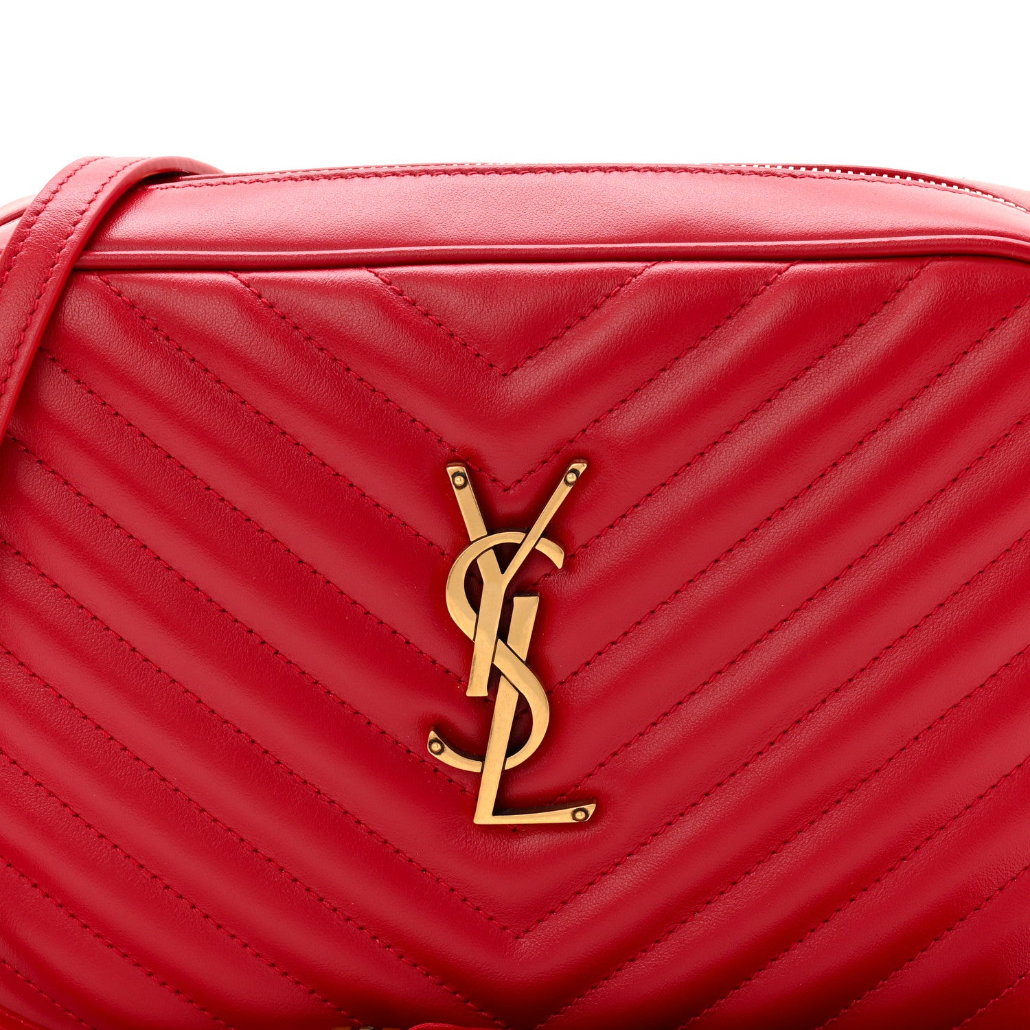 Saint Laurent Calfskin Matelasse Monogram Lou Camera Bag Rouge Eros 8 of 10
