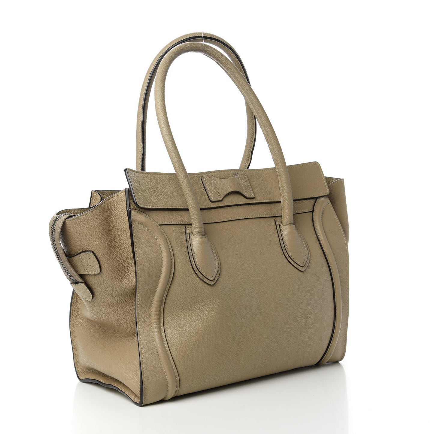 Drummed Calfskin Shoulder Luggage Dune