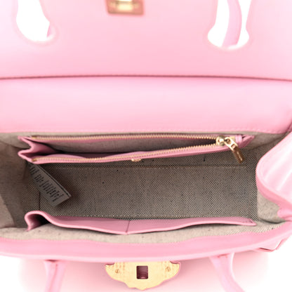 Versace Calfskin Crystal Medium Baroque Palazzo Empire Bag Pink 5 of 19