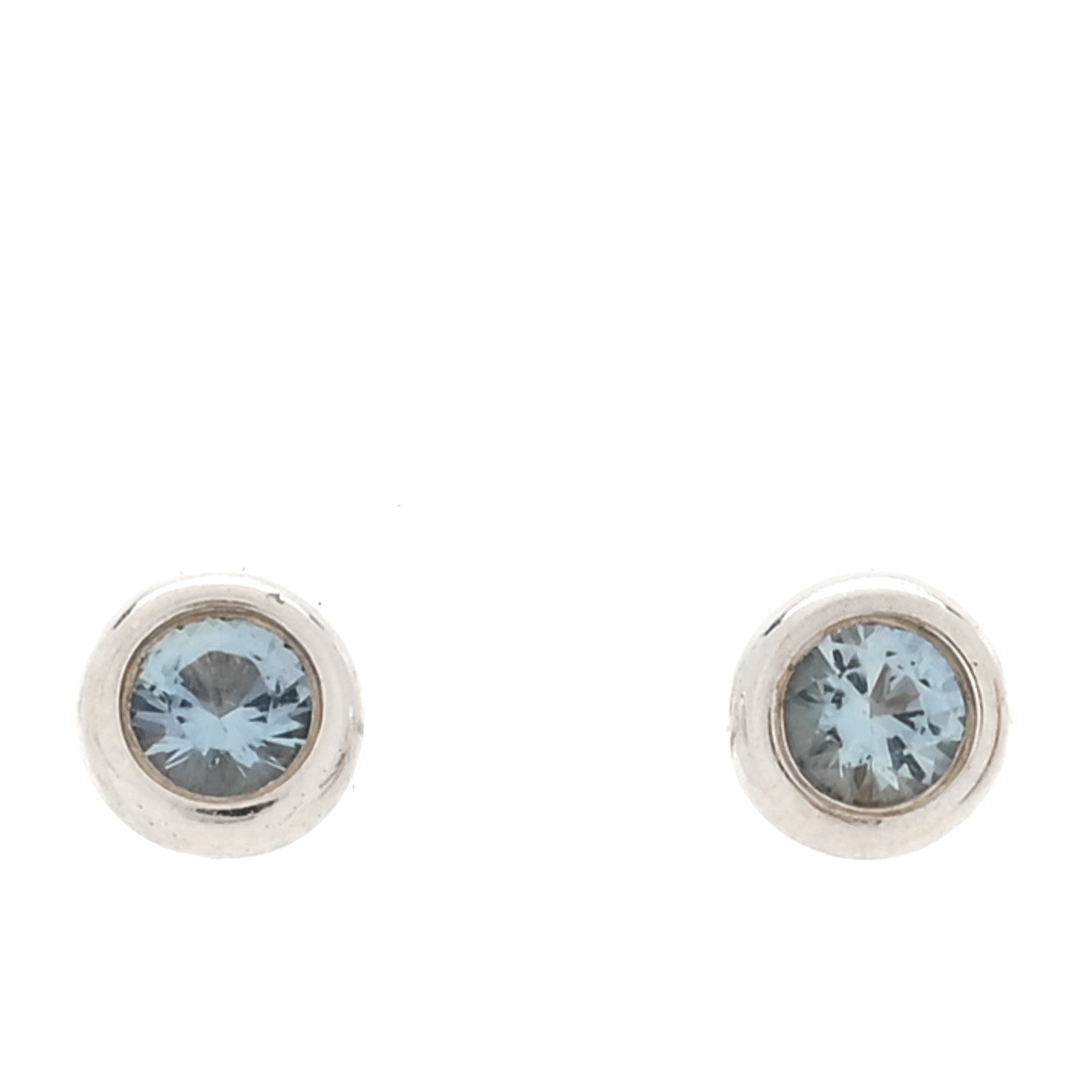 Tiffany Sterling Silver Aquamarine Color By The Yard Earrings 1 of 4