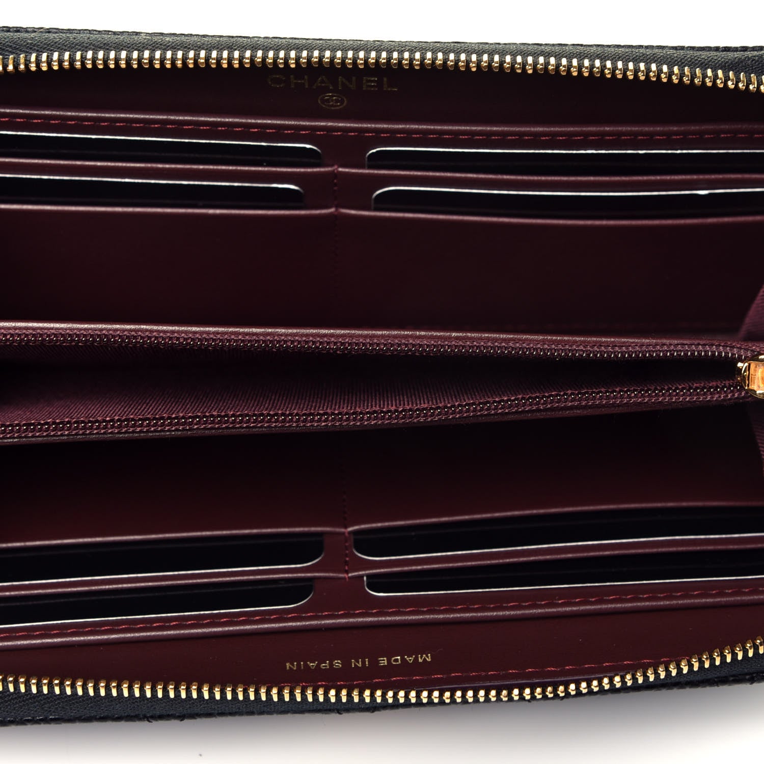 Chanel Caviar Quilted Large Gusset Zip Around Wallet Black 10 of 17