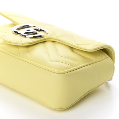 Gucci Calfskin Matelasse Super Mini GG Marmont Shoulder Bag Banana 8 of 12