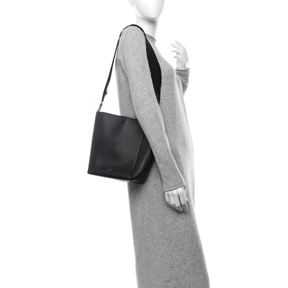 Celine Soft Grained Calfskin Small Sangle Bucket Bag Black 2 of 9