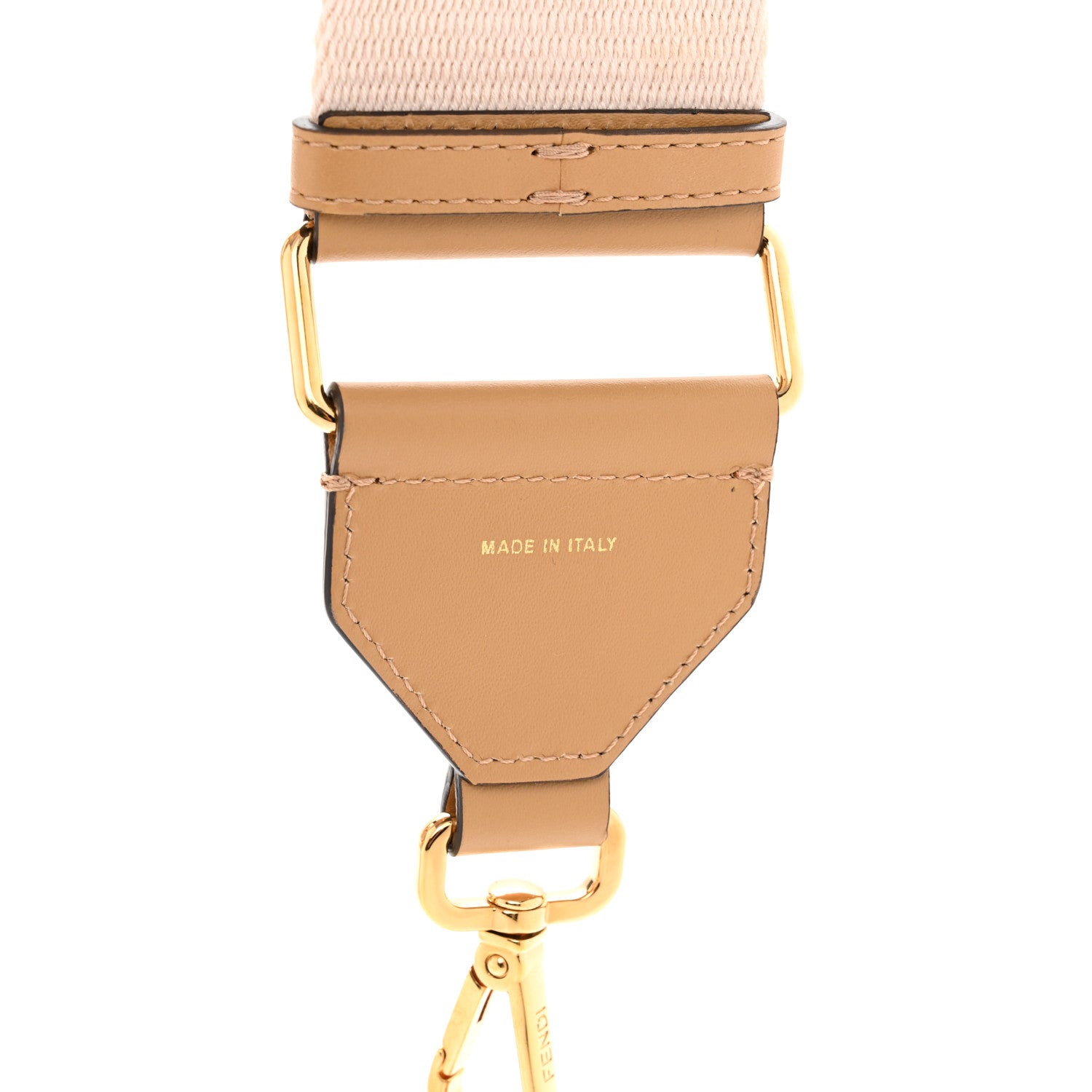 Fendi Ribbon Vitello King FF 1974 Adjustable Strap You Poudre Cuoio Miele Scuro 4 of 5