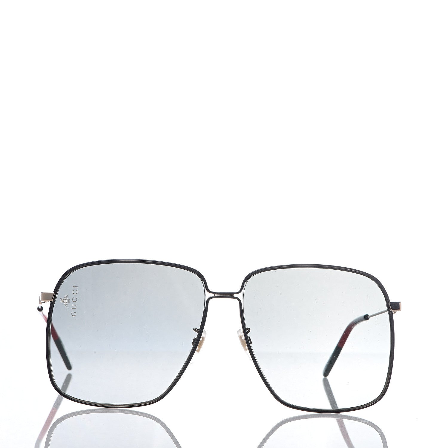 Gucci Rectangular Frame Interlocking G Sunglasses GG0394S Green Red 2 of 6