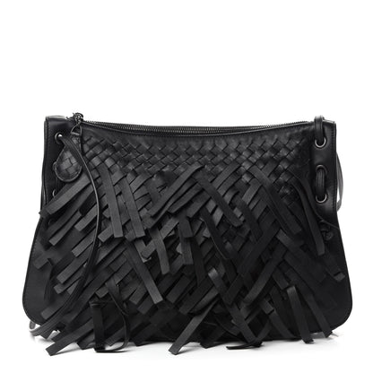 Bottega Veneta Nappa Intrecciato Palio Fringe Messenger Black 1 of 11