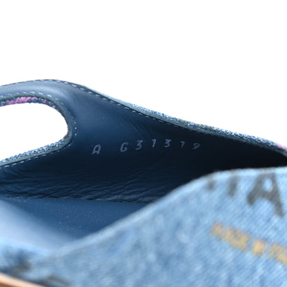 Chanel Denim Cap Toe CC Slingback Flats 38 Light Blue Multicolor 8 of 10