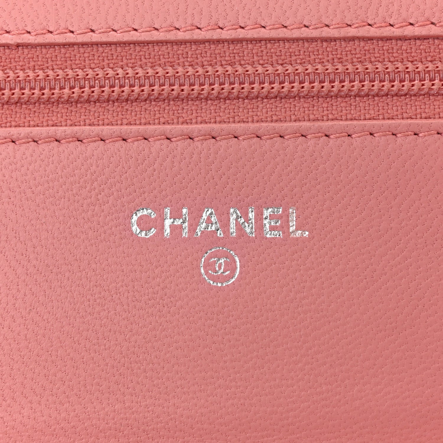 Chanel Lambskin Camellia Embossed Wallet on Chain WOC Pink 6 of 13