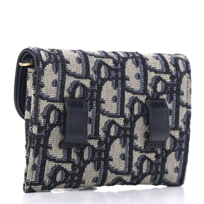 Christian Dior Oblique Nano Saddle Chain Pouch Blue 2 of 4