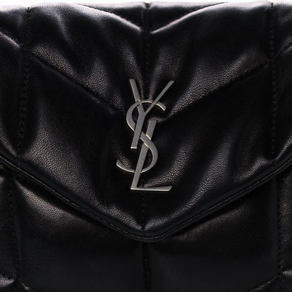 Saint Laurent Lambskin Quilted Toy Loulou Puffer Monogram Chain Satchel Black 9 of 11