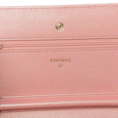 Chanel Iridescent Caviar Quilted Wallet on Chain WOC Pink 5 of 11