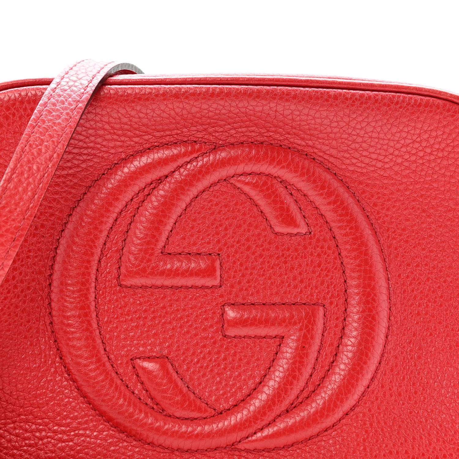 Gucci Pebbled Calfskin Small Soho Disco Bag Tabasco Red 8 of 14