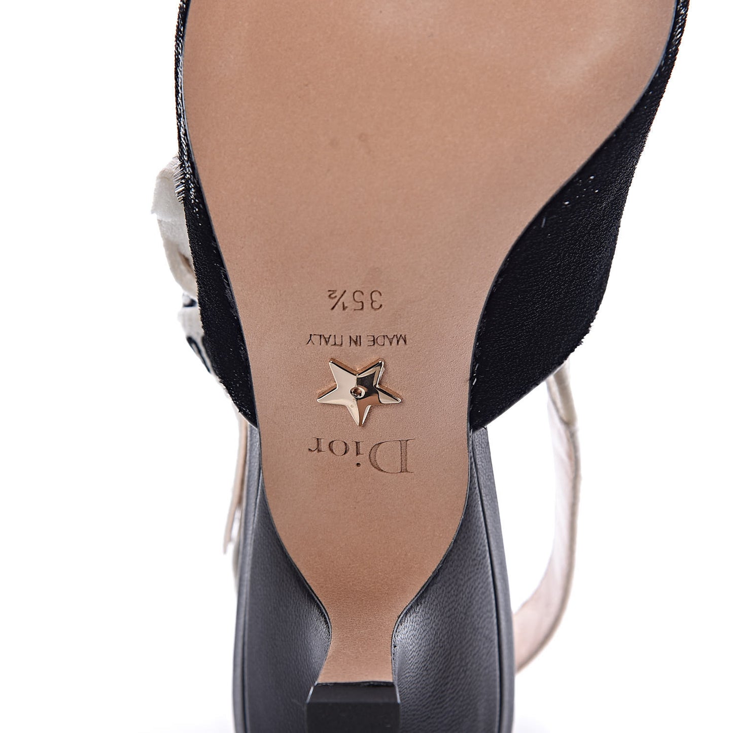 Shiny Velvet Ribbon J'Adior Slingback 65mm Pumps 35.5 Black