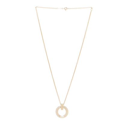 Tiffany 18K Yellow Gold Diamond T T1 Circle Pendant Necklace 3 of 5