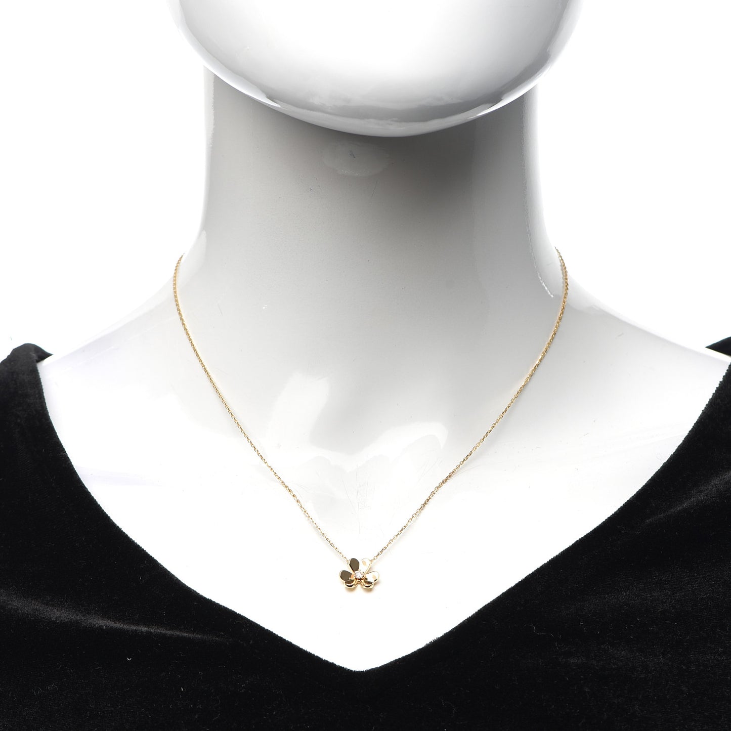 18K Yellow Gold Diamond Mini Frivole Pendant Necklace