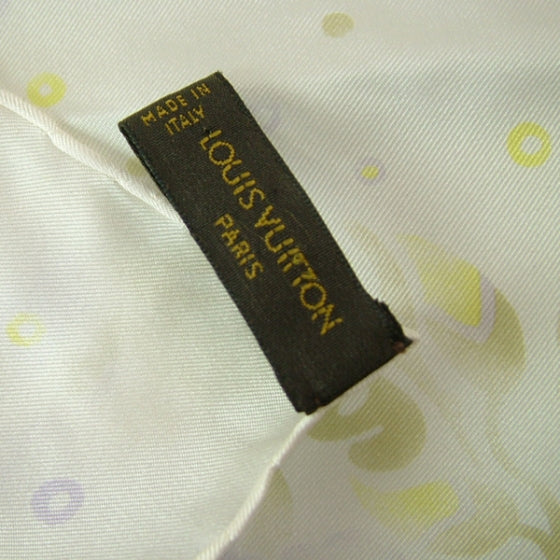 Louis Vuitton Silk Scarf Flowers White 4 of 6